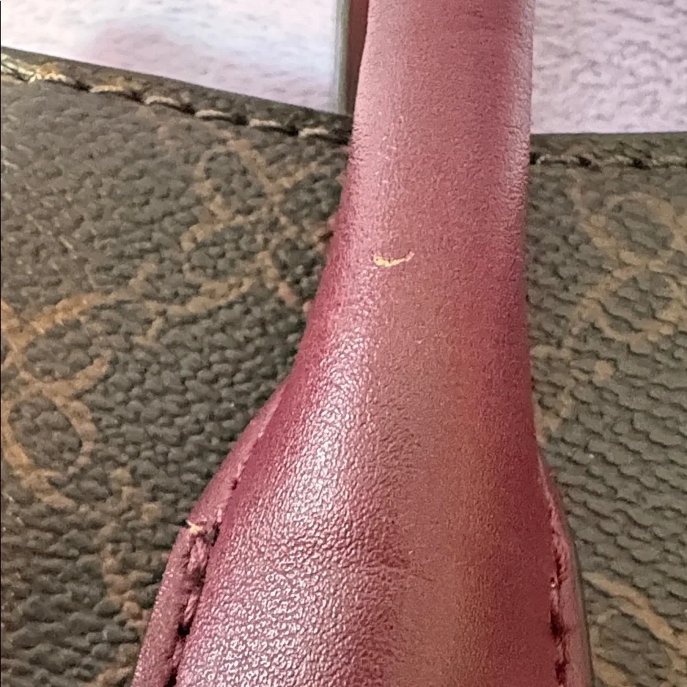 Nine West Burgundy & Brown Monogram Satchel – Faux Leather Crossbody Bag